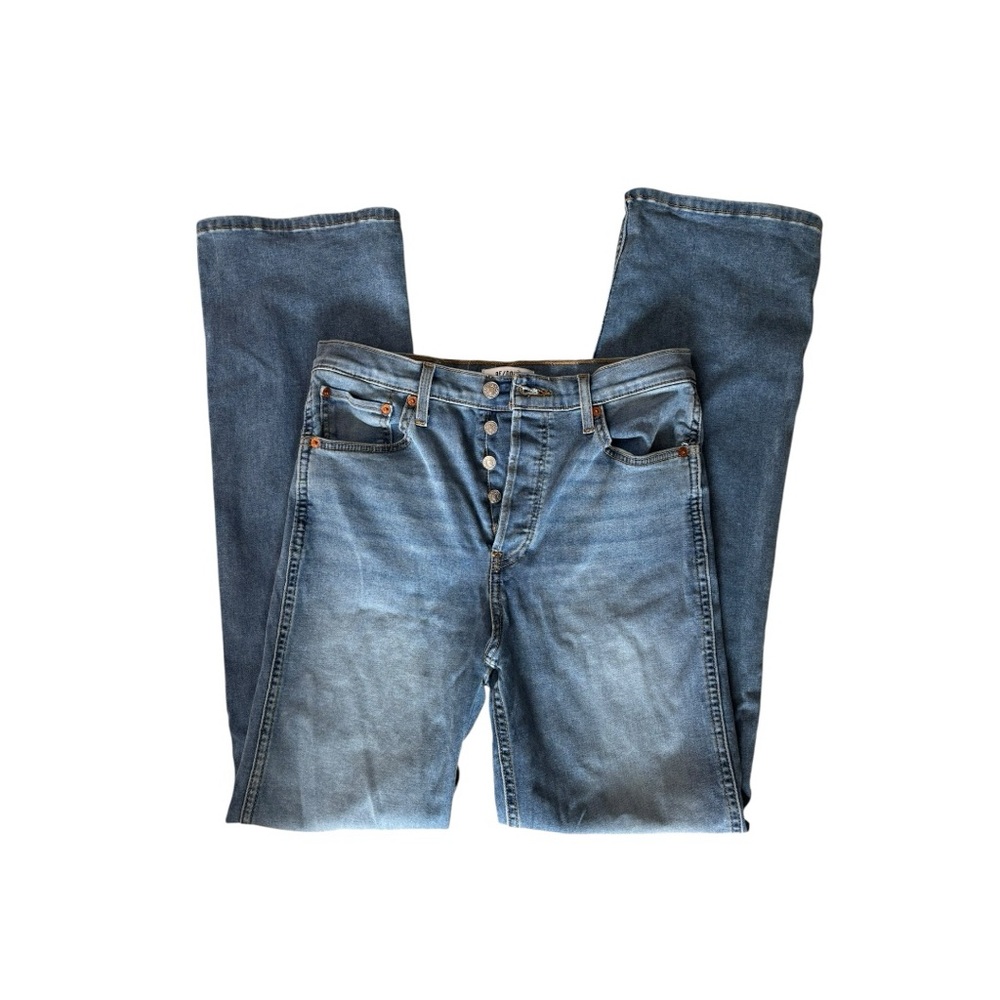 Re/Done Light Blue faded 90 loose fitted Straight Leg redone lux Jeans NEW Sz 27 - Picture 2 of 14
